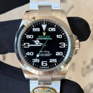 Rolex Oyster Perpetual Air-King watch in Oystersteel with a black dial
